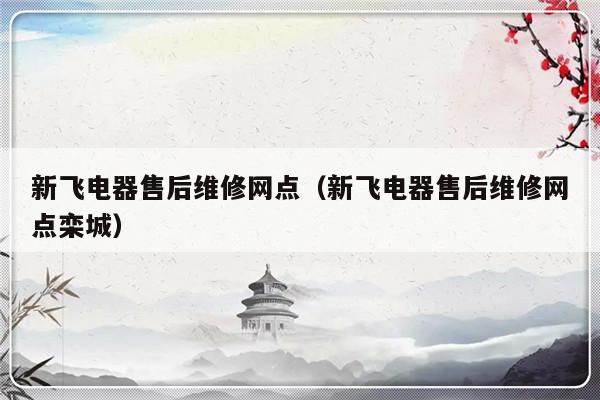 新飞电器售后维修网点(新飞电器售后维修网点栾城)