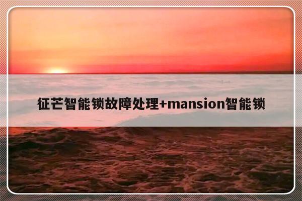 征芒智能锁故障处理+mansion智能锁-313啦实用网
