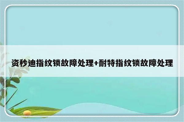 资秒迪指纹锁故障处理+耐特指纹锁故障处理