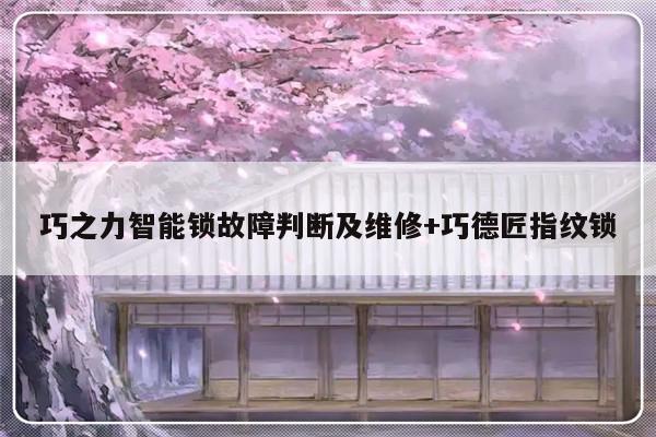 巧之力智能锁故障判断及维修+巧德匠指纹锁