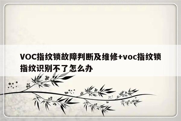 VOC指纹锁故障判断及维修+voc指纹锁指纹识别不了怎么办-313啦实用网