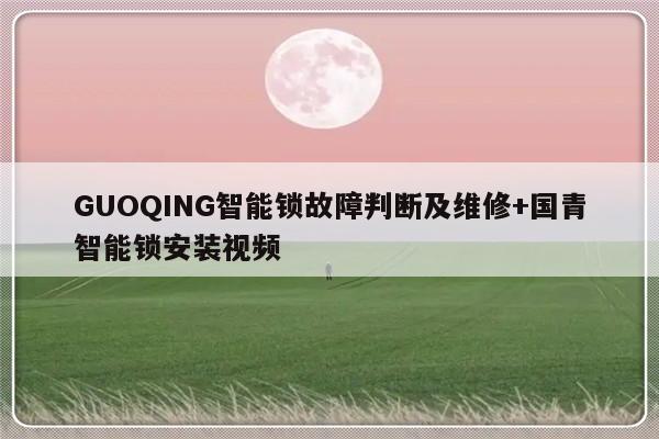 GUOQING智能锁故障判断及维修+国青智能锁安装视频-313啦实用网