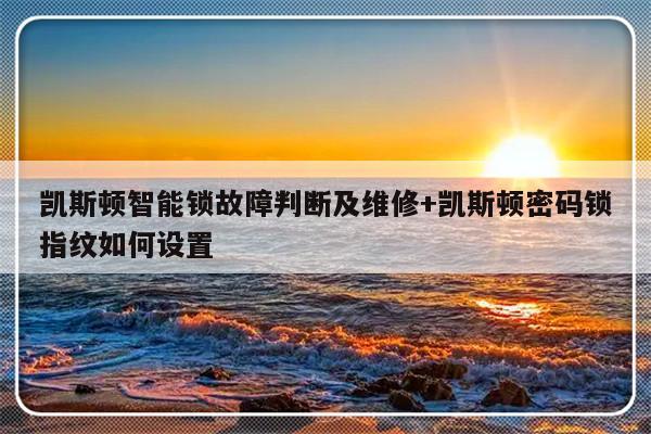 凯斯顿智能锁故障判断及维修+凯斯顿密码锁指纹如何设置-313啦实用网