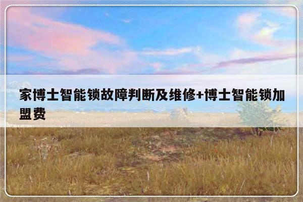 家博士智能锁故障判断及维修+博士智能锁加盟费