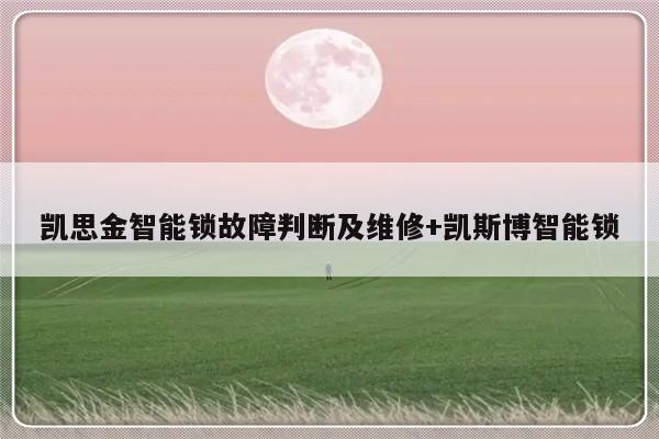 凯思金智能锁故障判断及维修+凯斯博智能锁