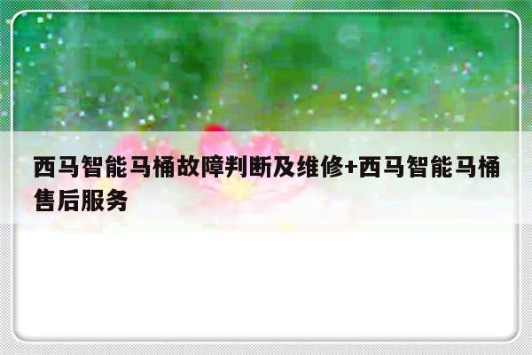 西马智能马桶故障判断及维修+西马智能马桶售后服务-313啦实用网