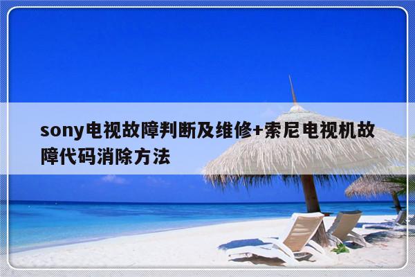 sony电视故障判断及维修+索尼电视机故障代码消除方法-313啦实用网