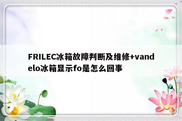 FRILEC冰箱故障判断及维修+vandelo冰箱显示fo是怎么回事