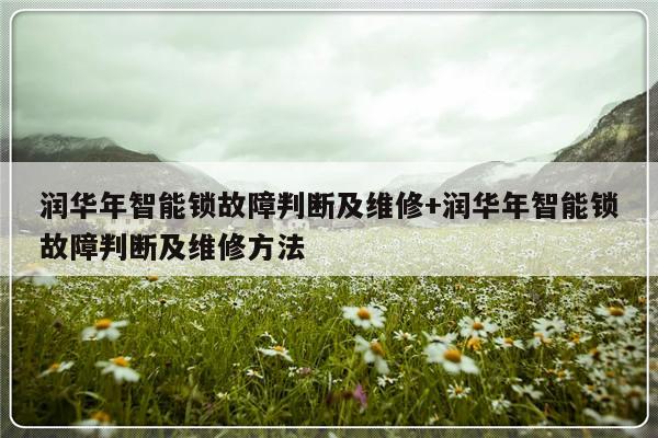 润华年智能锁故障判断及维修+润华年智能锁故障判断及维修方法