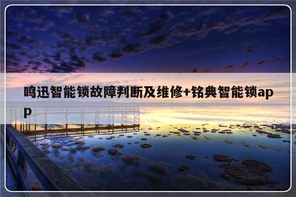 鸣迅智能锁故障判断及维修+铭典智能锁app