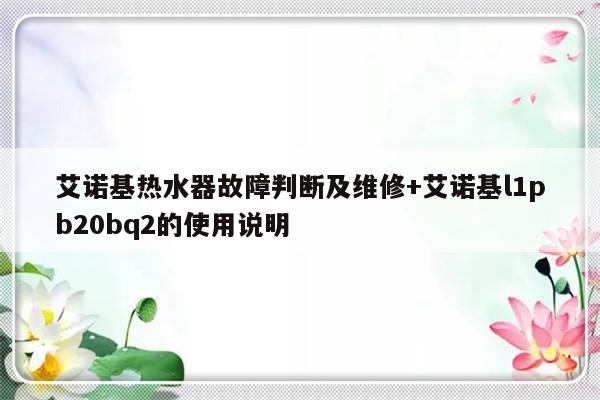 艾诺基热水器故障判断及维修+艾诺基l1pb20bq2的使用说明