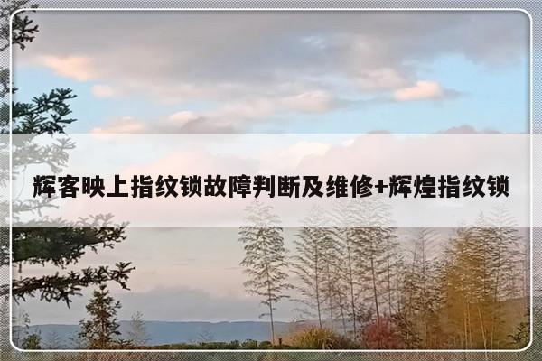 辉客映上指纹锁故障判断及维修+辉煌指纹锁-313啦实用网