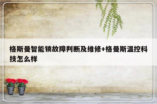 格斯曼智能锁故障判断及维修+格曼斯温控科技怎么样