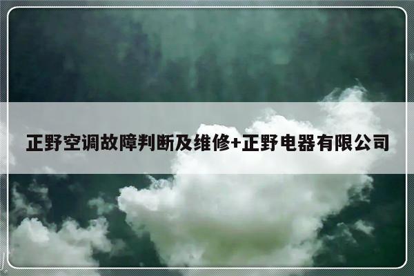 正野空调故障判断及维修+正野电器有限公司