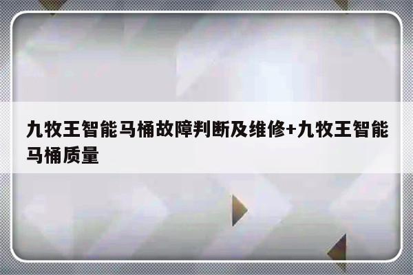 九牧王智能马桶故障判断及维修+九牧王智能马桶质量