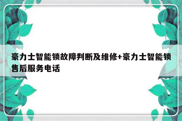 豪力士智能锁故障判断及维修+豪力士智能锁售后服务电话-313啦实用网