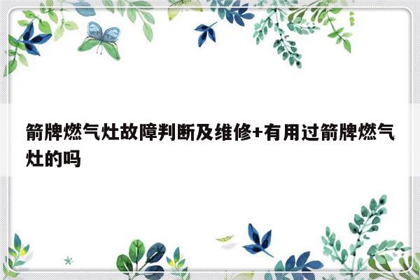箭牌燃气灶故障判断及维修+有用过箭牌燃气灶的吗