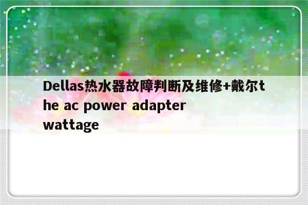 Dellas热水器故障判断及维修+戴尔the ac power adapter wattage
