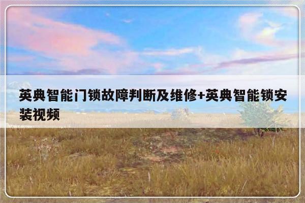 英典智能门锁故障判断及维修+英典智能锁安装视频