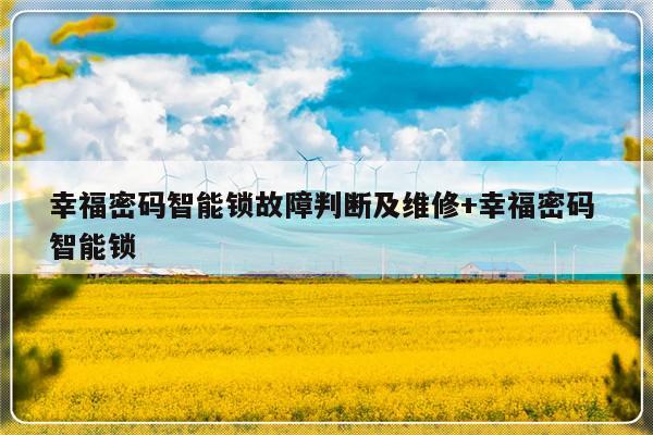 幸福密码智能锁故障判断及维修+幸福密码 智能锁