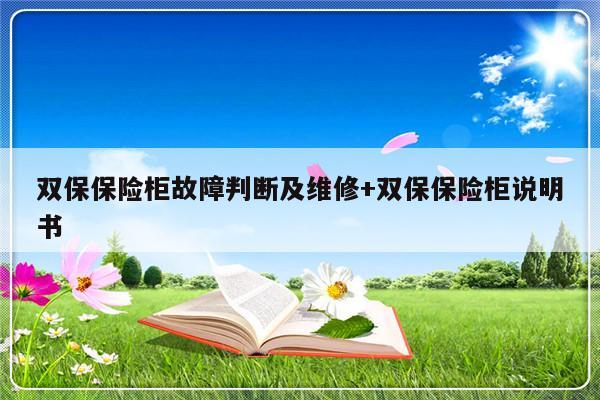双保保险柜故障判断及维修+双保保险柜说明书-313啦实用网