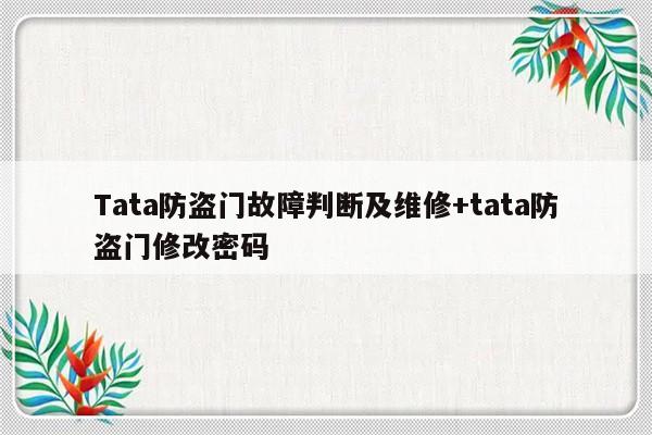 Tata防盗门故障判断及维修+tata防盗门修改密码