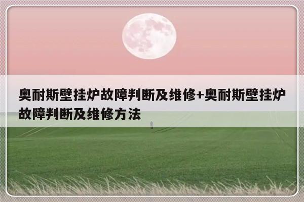 奥耐斯壁挂炉故障判断及维修+奥耐斯壁挂炉故障判断及维修方法-313啦实用网