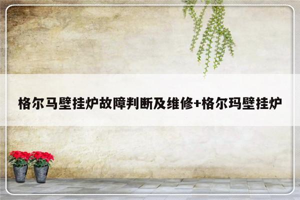 格尔马壁挂炉故障判断及维修+格尔玛壁挂炉-313啦实用网