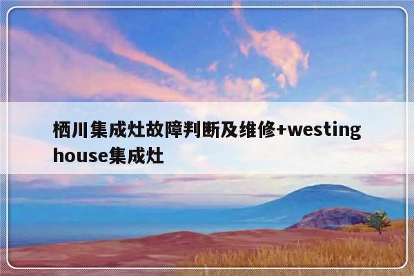 栖川集成灶故障判断及维修+westinghouse集成灶