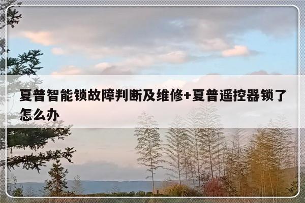 夏普智能锁故障判断及维修+夏普遥控器锁了怎么办
