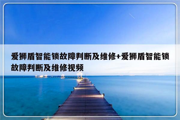 爱狮盾智能锁故障判断及维修+爱狮盾智能锁故障判断及维修视频