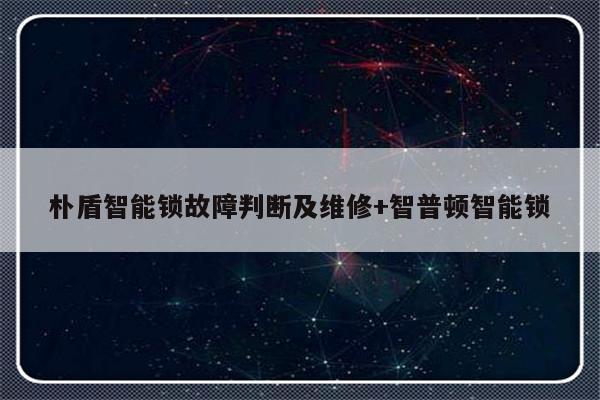 朴盾智能锁故障判断及维修+智普顿智能锁