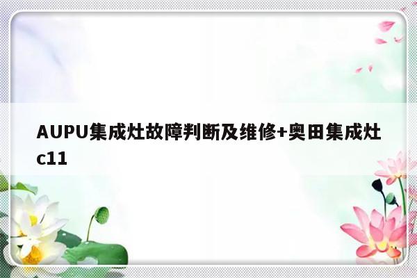 AUPU集成灶故障判断及维修+奥田集成灶c11