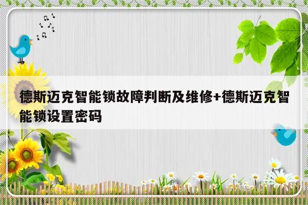 德斯迈克智能锁故障判断及维修+德斯迈克智能锁设置密码