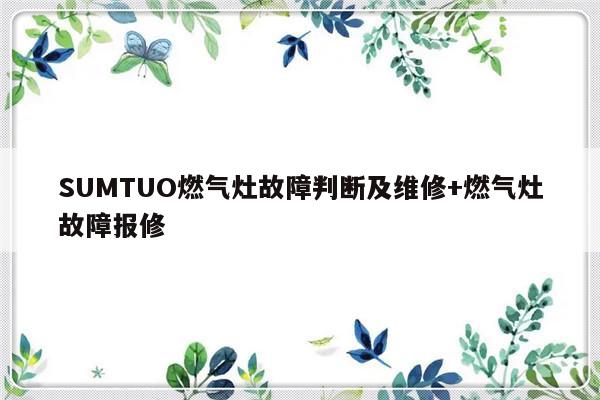 SUMTUO燃气灶故障判断及维修+燃气灶故障报修-313啦实用网