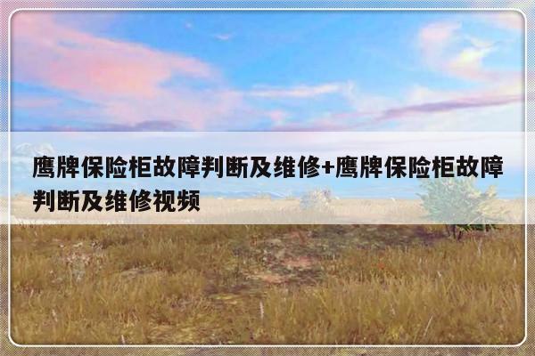 鹰牌保险柜故障判断及维修+鹰牌保险柜故障判断及维修视频