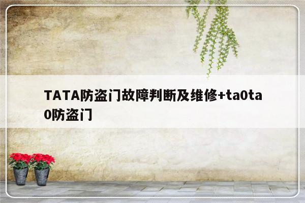 TATA防盗门故障判断及维修+ta0ta0防盗门-313啦实用网