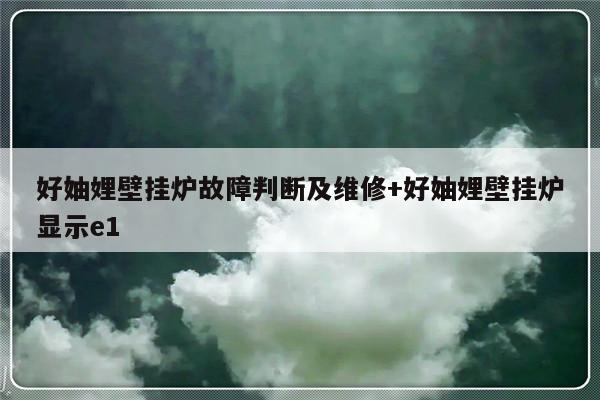 好妯娌壁挂炉故障判断及维修+好妯娌壁挂炉显示e1