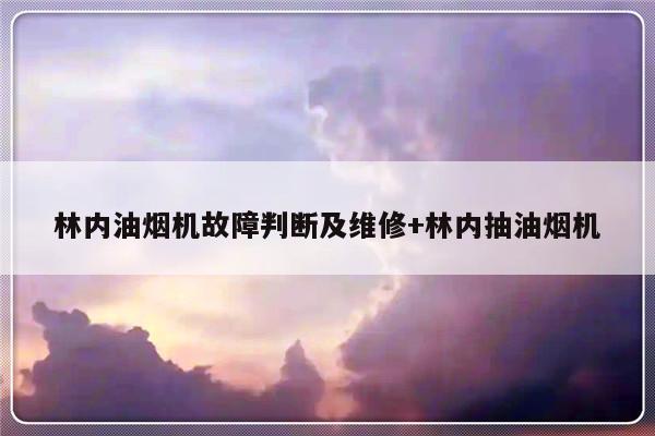 林内油烟机故障判断及维修+林内抽油烟机-313啦实用网
