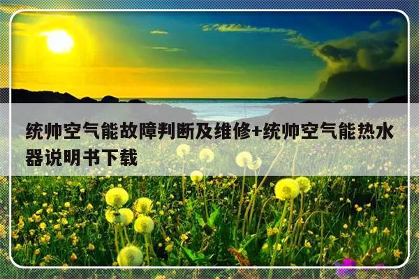 统帅空气能故障判断及维修+统帅空气能热水器说明书下载