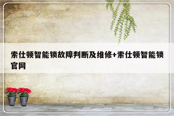 索仕顿智能锁故障判断及维修+索仕顿智能锁官网