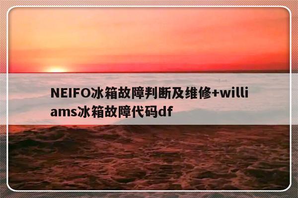 NEIFO冰箱故障判断及维修+williams冰箱故障代码df
