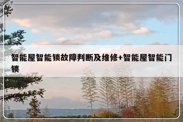 智能屋智能锁故障判断及维修+智能屋智能门锁