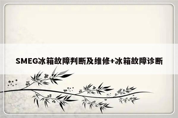 SMEG冰箱故障判断及维修+冰箱故障诊断