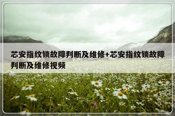 芯安指纹锁故障判断及维修+芯安指纹锁故障判断及维修视频
