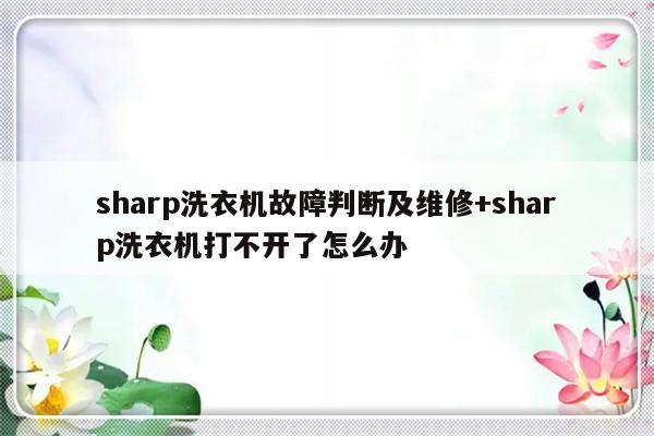 sharp洗衣机故障判断及维修+sharp洗衣机打不开了怎么办