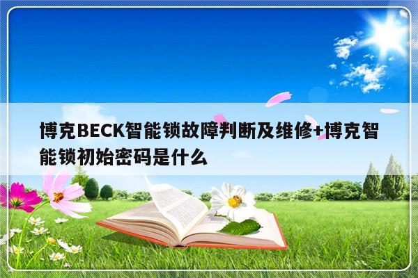 博克BECK智能锁故障判断及维修+博克智能锁初始密码是什么