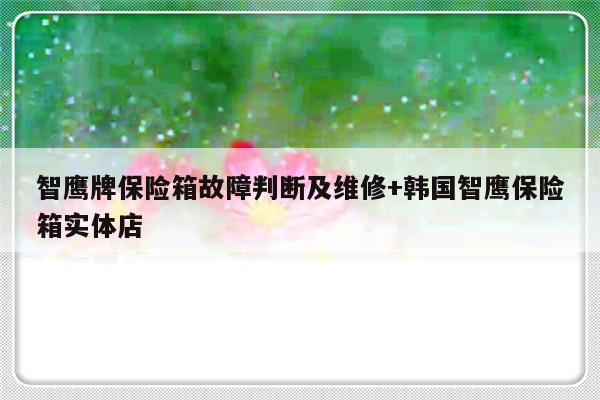 智鹰牌保险箱故障判断及维修+韩国智鹰保险箱实体店