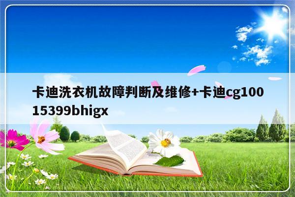 卡迪洗衣机故障判断及维修+卡迪cg10015399bhigx