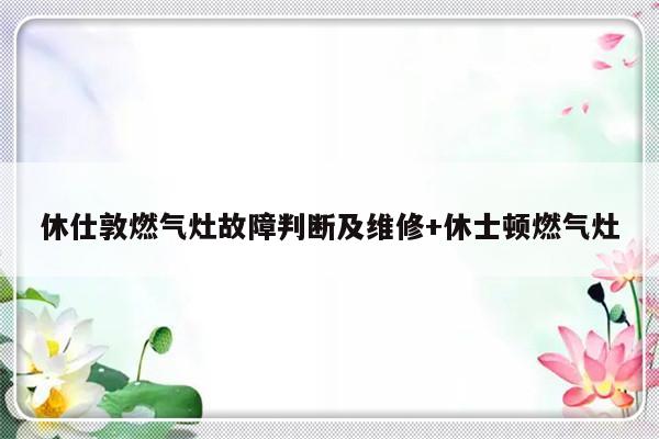 休仕敦燃气灶故障判断及维修+休士顿燃气灶